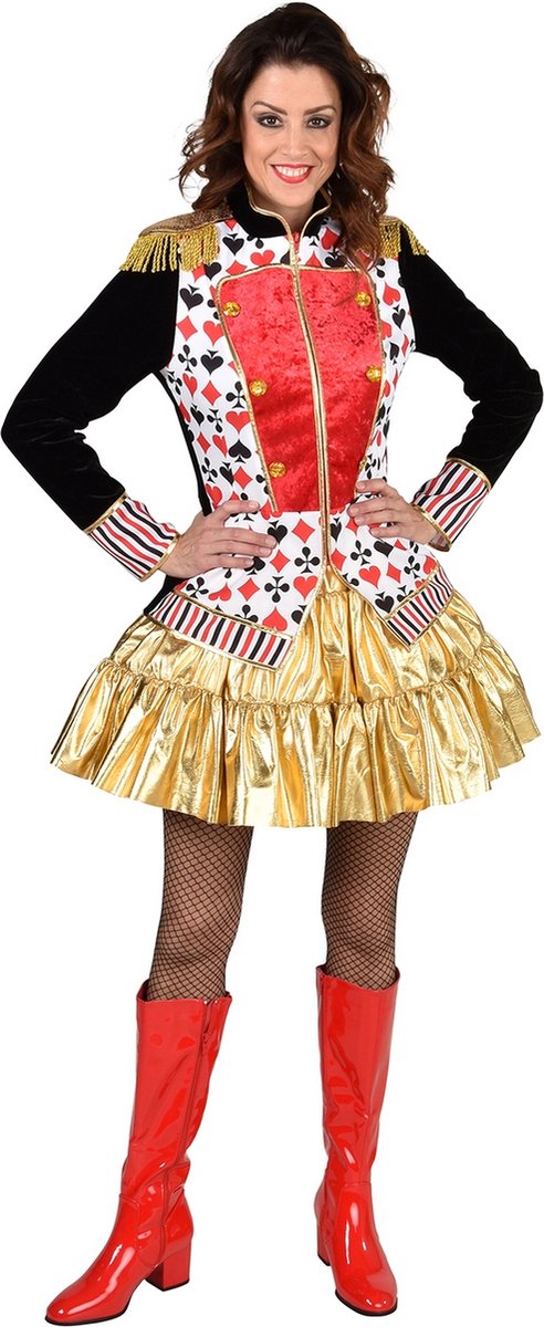 Casino Kostuum | Hartenjager Kaartspel Jas Vrouw | Large | Carnaval kostuum | Verkleedkleding